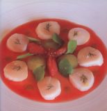 Capeseante marinate con gelatina di pomodoro